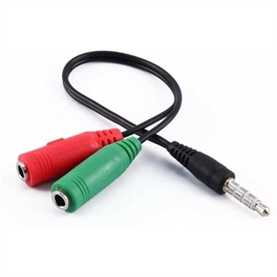 Powermaster PM-2697 3.5 Mm Stereo Erkek Kulaklık 3 Çizgili + 2 X Stereo Dişi Mikrofon Hoparlör Çoklayıcı Kablo