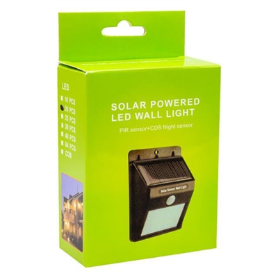 Powermaster PM-4528 Solar Sensörlü Duvar Tipi 20 Ledli Beyaz Led Aplik