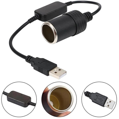 Powermaster PM-5726 USB 2.0 Siyah 5 Volt 2 Amper To 12 Volt 800mAh Araç Çakmaklığına Çevirici