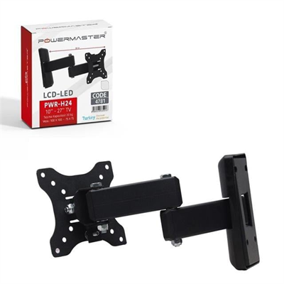 Powermaster PWR-H24 10-27 Çift Kollu Kilitli Hareketli TV Duvar Askı Aparatı