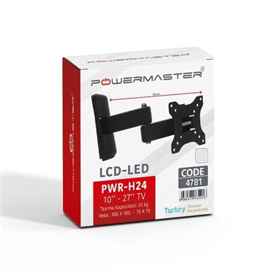 Powermaster PWR-H24 10-27 Çift Kollu Kilitli Hareketli TV Duvar Askı Aparatı
