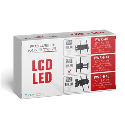 Powermaster PWR-H41 22-55 Çift Kollu Kilitli Hareketli Duvar Askı Aparatı