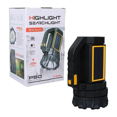 Powermaster W5190 Solar Şarjlı El Feneri Uzun Mesafe Işıldak