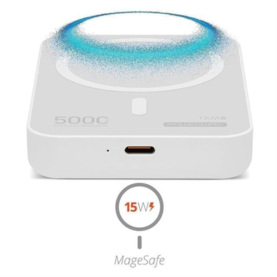 Powerway 5.000mAh PD15W Magsafe Kablosuz Wireless Taşınabilir Şarj Cihazı Beyaz Powerbank TXM5