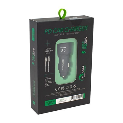 Powerway CC35 Yeni Nesil USB-C (iPhone To Type-C) Araç Şarj Seti (PD18W)