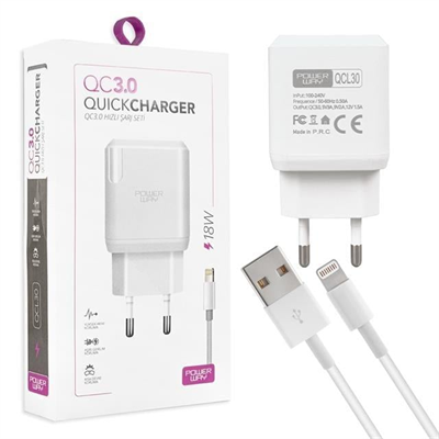Powerway QCL30 Hızlı 3000 Ma 18 Watt Lightning Şarj Kafa Başlık Adaptörü