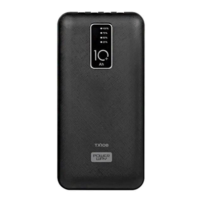 Powerway TX108 Dijital Göstergeli 4 Çıkışlı 10000 Mah Powerbank Siyah