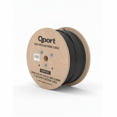 Qport Q-CATFULL 23AWG CAT6 500mt LSZH Outdoor %100 Saf Bakır Kablo