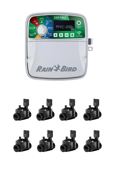 Rain Bird Kontrol Ünitesi ve Solenoid Vana Seti (4-6-8 İstasyon) – 8 İstasyon / 8 Vana