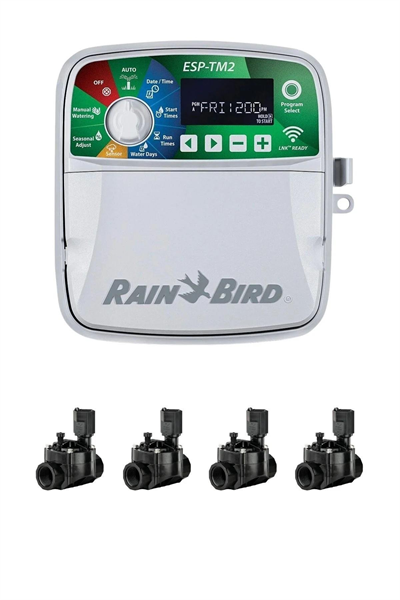 Rain Bird Kontrol Ünitesi ve Solenoid Vana Seti (4-6-8 İstasyon) – 4 İstasyon / 4 Vana