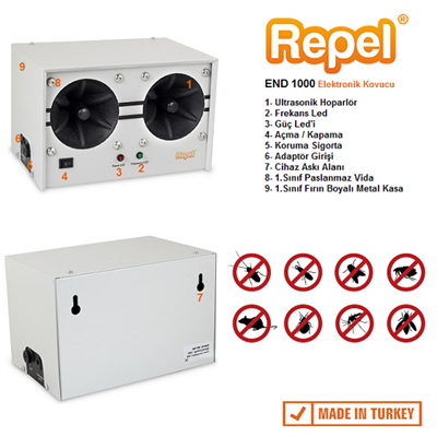 Repel END 1000 Endüstriyel Ultrasonik Fare Sıçan Yarasa Kovucu
