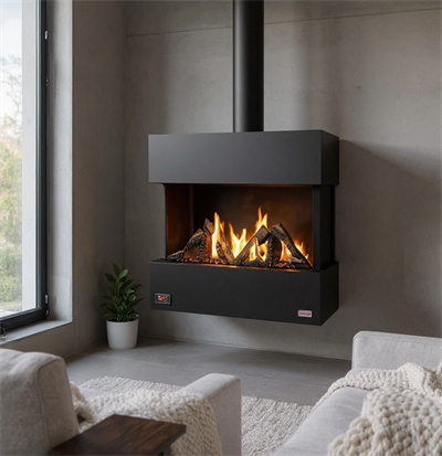 Revega  H75UB-M  Ön Seramik Camlı Hermetik Doğalgazlı Şömine 7 Kw - 850mm
