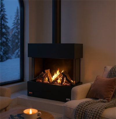 Revega  H75UB-R  Seramik Camlı Hermetik Doğalgazlı Şömine 7 Kw - 850mm