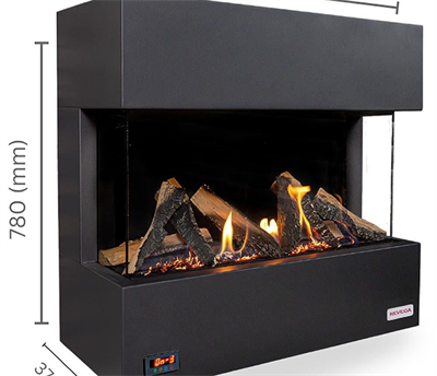 Revega H75Ab Seramik Camlı Hermetik Doğalgazlı Şömine 6Kw-850mm
