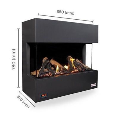 Revega H75Ab Seramik Camlı Hermetik Doğalgazlı Şömine 6Kw-850mm