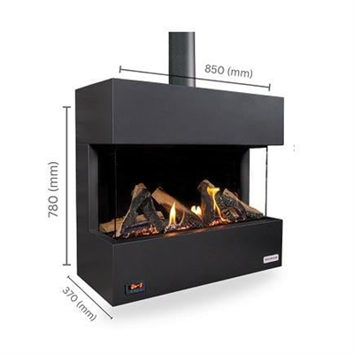 Revega H75Ub Seramik Camlı Hermetik Doğalgazlı Şömine 7Kw - 850mm