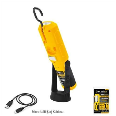 ŞARJLI LED FENER 350 LÜMEN 3.7V / 1200 mAh