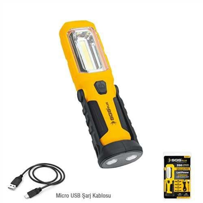 ŞARJLI LED FENER 350 LÜMEN 3.7V / 1200 mAh