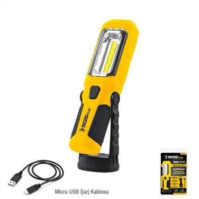 ŞARJLI LED FENER 350 LÜMEN 3.7V / 1200 mAh