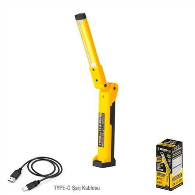 ŞARJLI LED FENER 800 LÜMEN KATLANIR 3.7 VOLT/ 2000 mAh