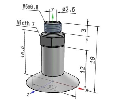 SMC ZPT16UTS-A5 Ø16 mm Silikon İnce Tip Düz Vakum Vantuzu