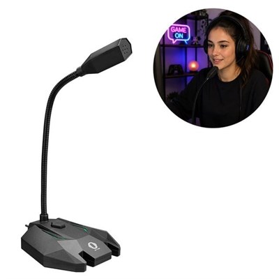 SNOPY SN-110M Siyah Led Işıklı USB Gaming Oyuncu Masaüstü Mikrofon