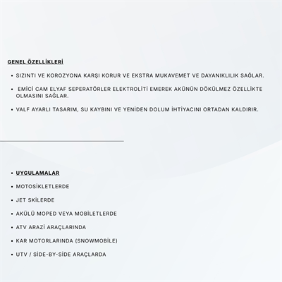 SPEEDOL SP-YTX7A-BS MOTOSIKLET AKUSU (AGM TEKNOLOJISI) 12V7AH/105CCA