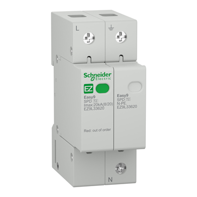 Schneider Electric EZ9L33620 Easy9 Kartuşlu Tip AG Parafudr 1P+N Tip 2 (C Sınıfı) 20 kA