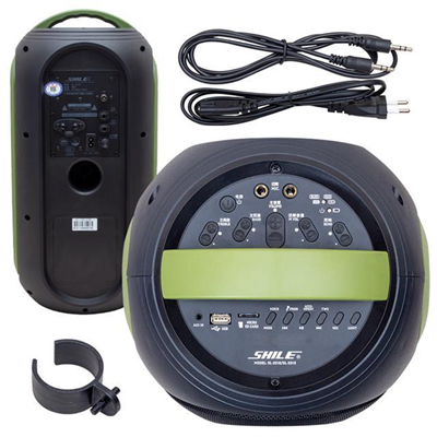 Shile SL-2019A El Mikrofonlu-Kumandalı USB/SD/BT Işıklı Taşınabilir Şarjlı Seyyar Anfi