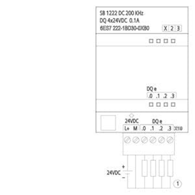 Siemens  6ES7222-1BD30-0XB0 SIMATIC S7-1200, Digital output SB 1222, 4 DQ, 24 V DC 200 kHz