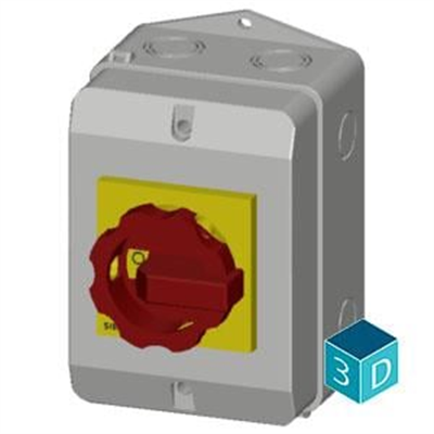 Siemens 3LD2264-0TB53 Kutulu Şalteri 3x32A. Sarı/Kırmızı IP65