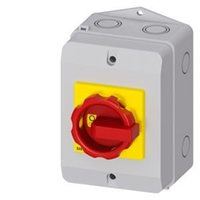Siemens 3LD2264-0TB53 Kutulu Şalteri 3x32A. Sarı/Kırmızı IP65