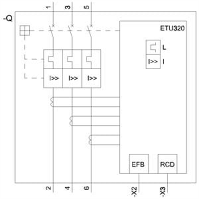 Siemens 3VA2340-5HL32-0AA0 Kompakt Şalter 400A. 55 kA ETU320
