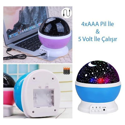 Starmaster KLC-03 Yıldız Yansıtmalı Küre Tip Gece Lambası