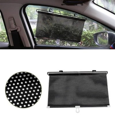Sunup SN-22136 Araç İçi Otomatik Geri Sarımlı Katlanabilir Gözenekli Güneşlik 45x125cm