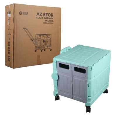 Sunup SN-26968 Katlanabilir Market Pazar Kamp Tekerlekli Alışveriş Arabası 60KG Kapasiteli