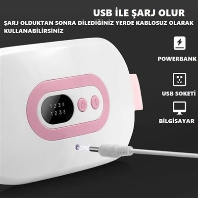 Sunup SN-27378 Regl Dönemi Karın Bel Sıcak Isıtma Titreşim Masaj Yastığı Cihazı Kramp Ağrı Kesici 3 Kademeli