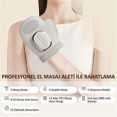Sunup SN-30763 Isı Kompresyonlu Akıllı El Masaj Cihazı