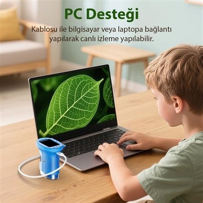 Sunup SN-37895 Çocuklar İçin Dijital Mikroskop 1000x Büyütme, 2.0