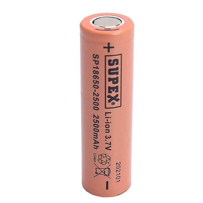 Supex 18650-2500 3.7v 2500 Mah Düz Kafa Li-Ion Pil