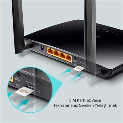 TP-Link Archer MR400 AC1200 Mbps 4G/3G LTE SIM Destekli Yuvası Çift Bant 10/100 Port Kablosuz Router