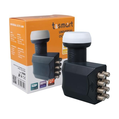 T&Smart 0.8dB Ultra HD 4K Universal Sekizli Lnb