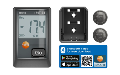 Testo 174 H BT – Mini Sıcaklık ve Nem Data Logger (Bluetooth® & App) | 0572 1743 02 |
