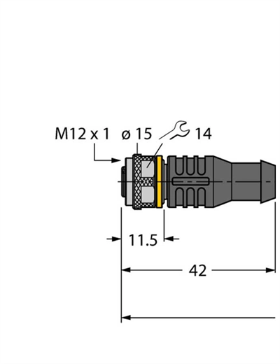 Turck RKC4.4T-5/TXL M12 Dişi Düz Sensör / Aktüatör Kablosu