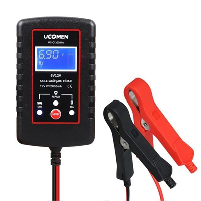 Ucomen UC-C120201A 6/12V 2A Siyah Akü Şarj Cihazı