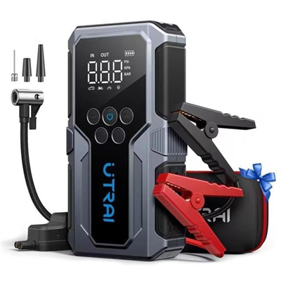Utrai JS-9 12-24V Akü Şarj Powerbank Lastik Hava Kompresörü Şişirici Taşınabilir Dijital Kablosuz EL Feneri