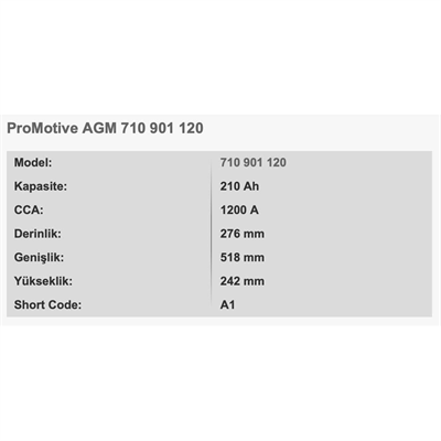 VARTA A1 PROMOTIVE AGM 12V 210AH AKU