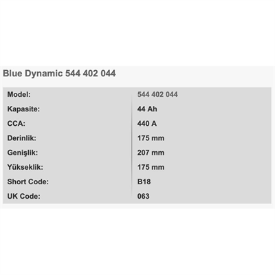 VARTA B18 BLUE DYNAMIC 12V 44AH AKU