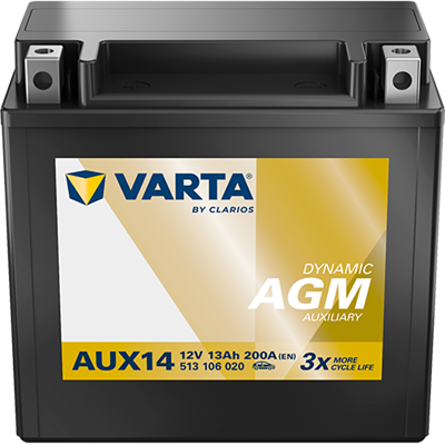 VARTA Dynamic AUX 12V 13Ah 200 A – Küçük Araç ve Motosiklet AGM Akü