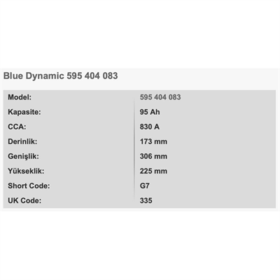 VARTA G7 BLUE PROMOTIVE 12V 95AH AKU